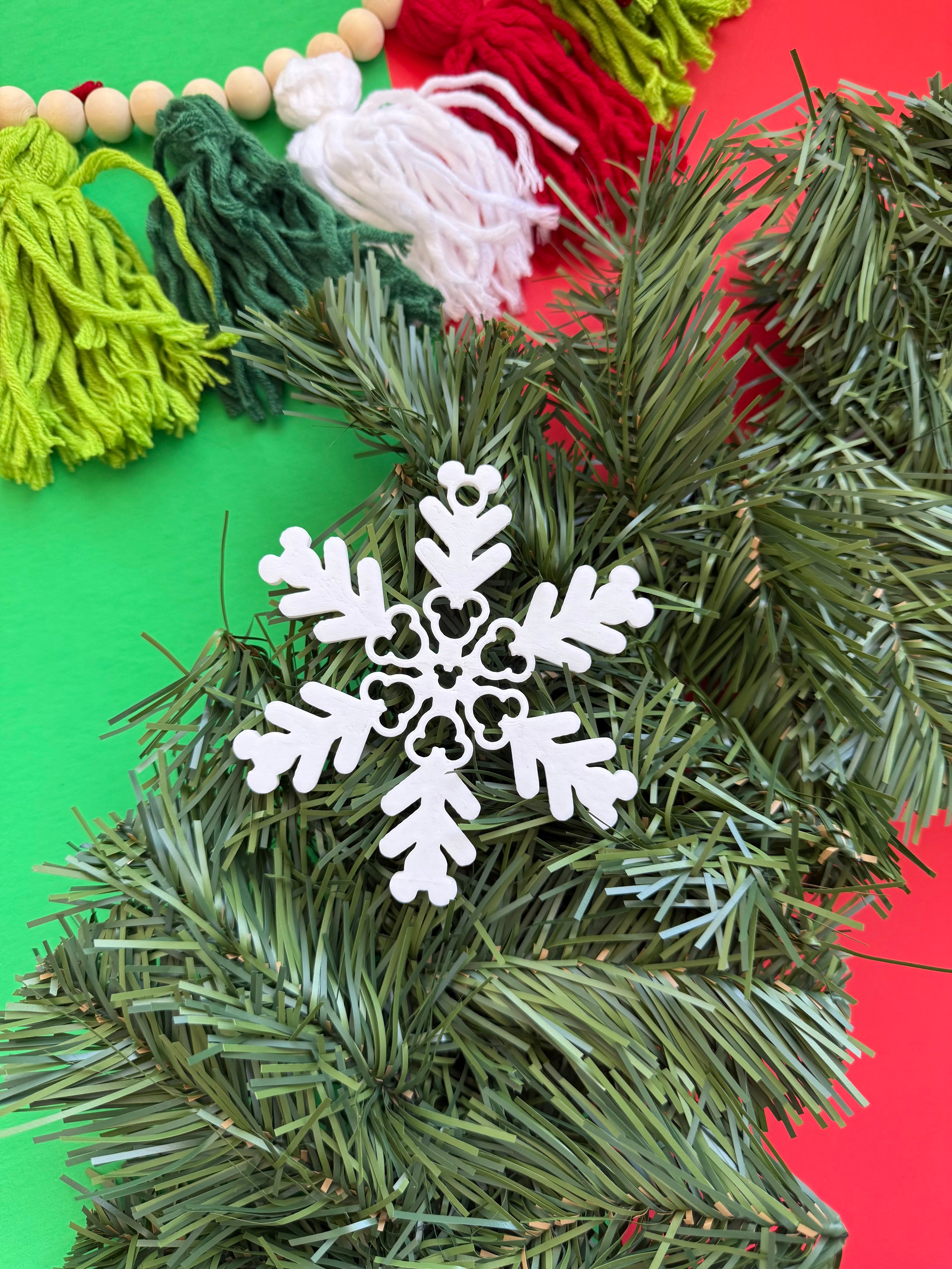 Hidden Mouse Snowflake Ornaments