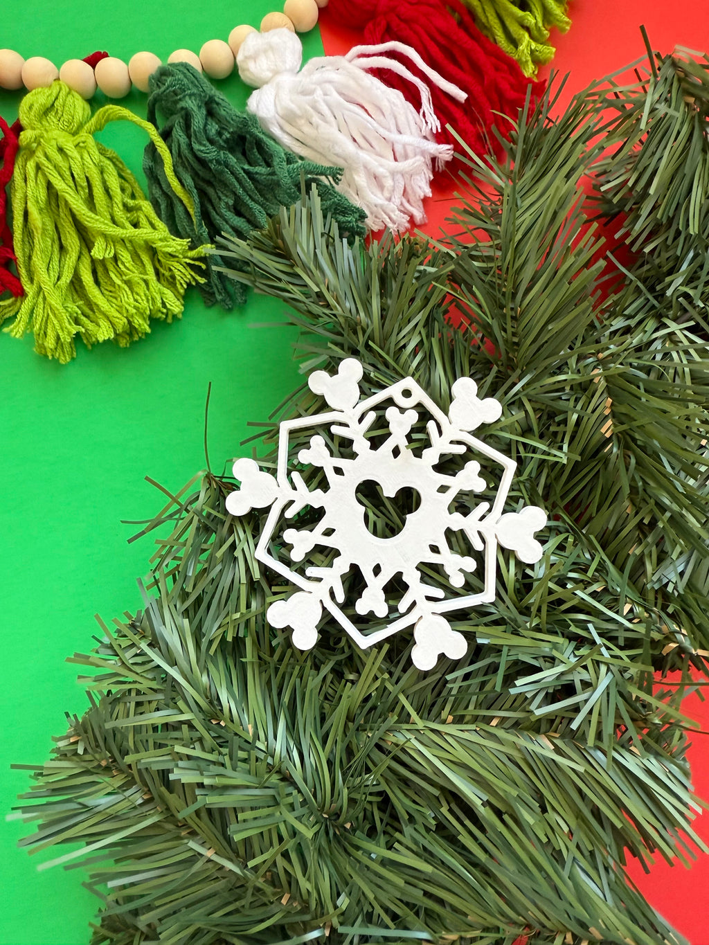 Hidden Mouse Snowflake Ornaments