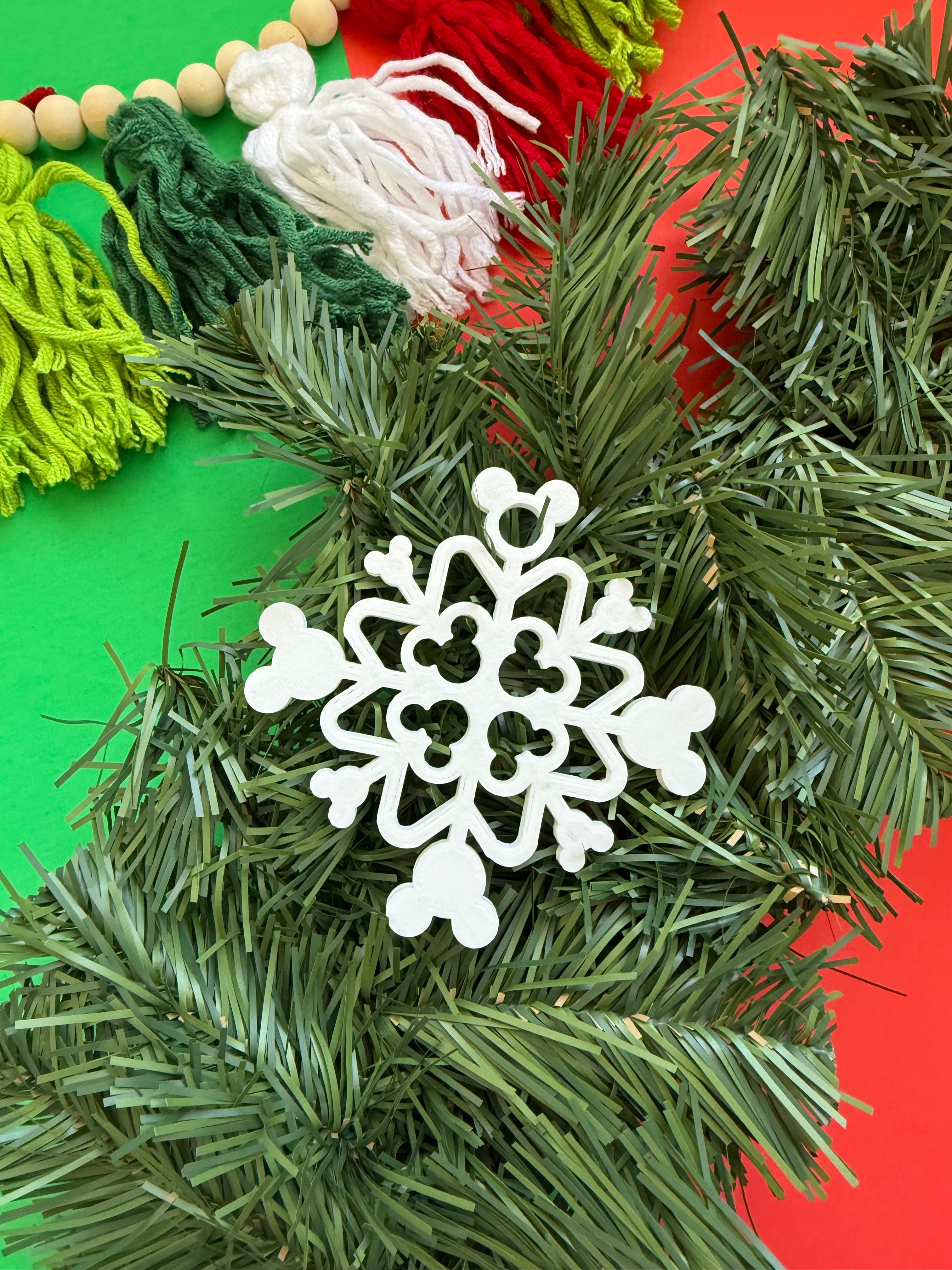 Hidden Mouse Snowflake Ornaments