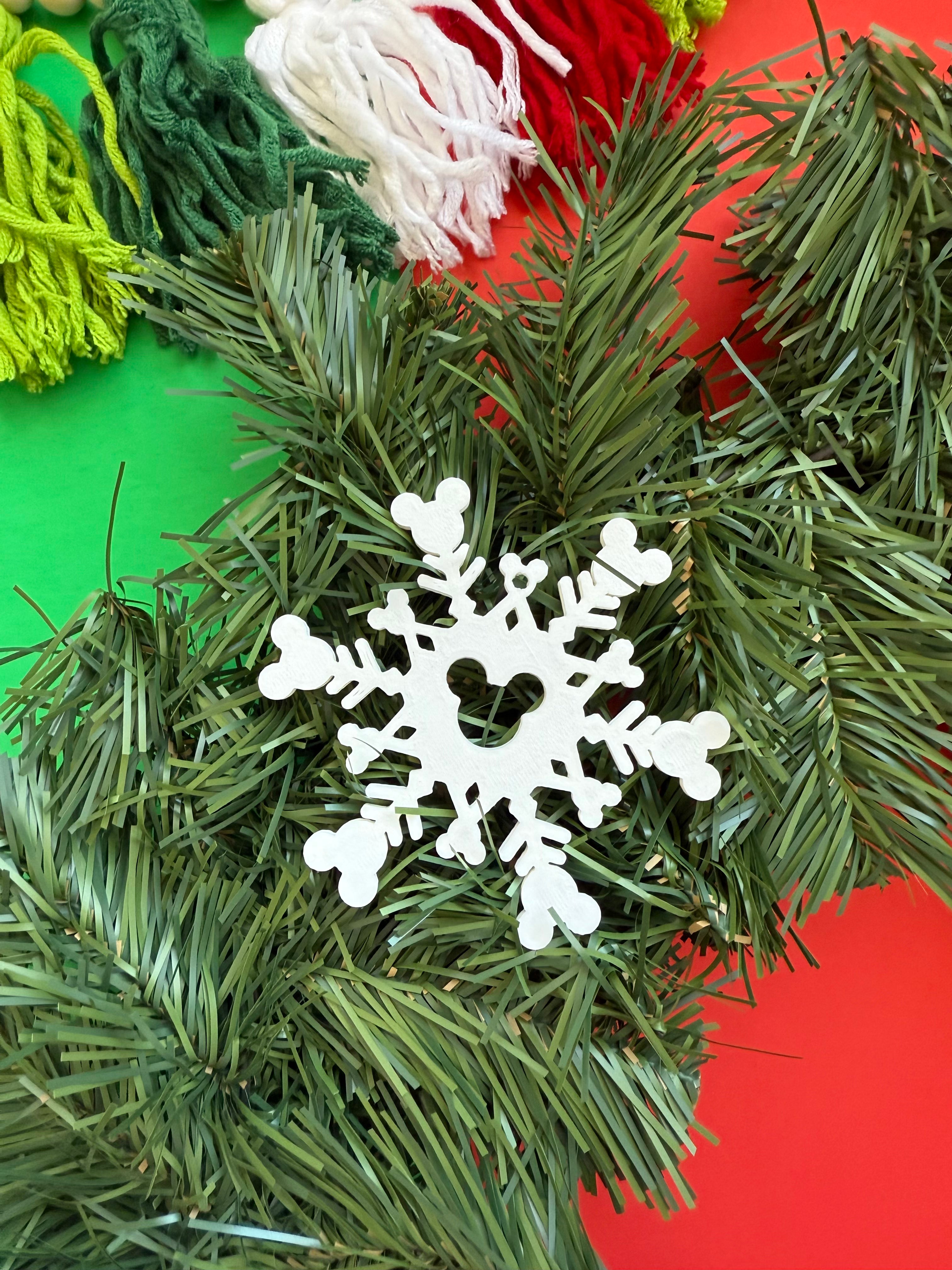 Hidden Mouse Snowflake Ornaments