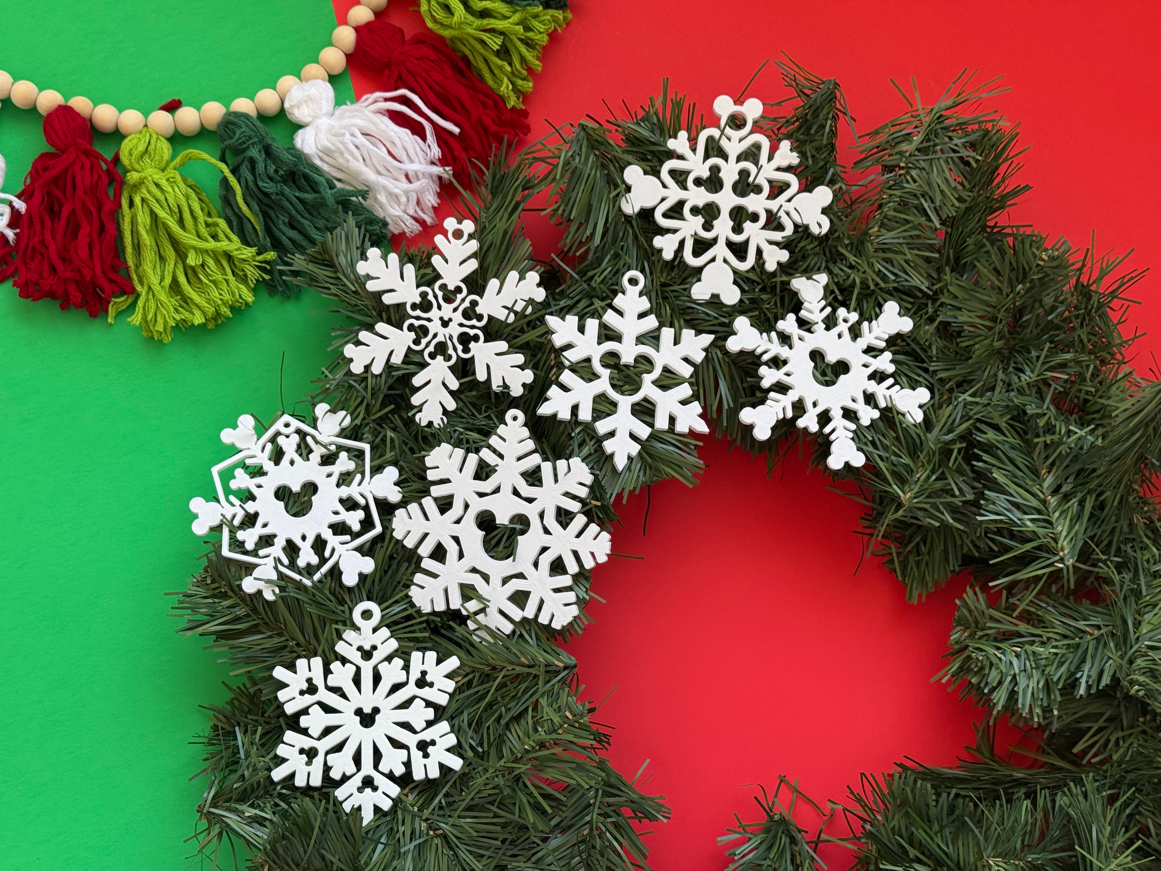 Hidden Mouse Snowflake Ornaments