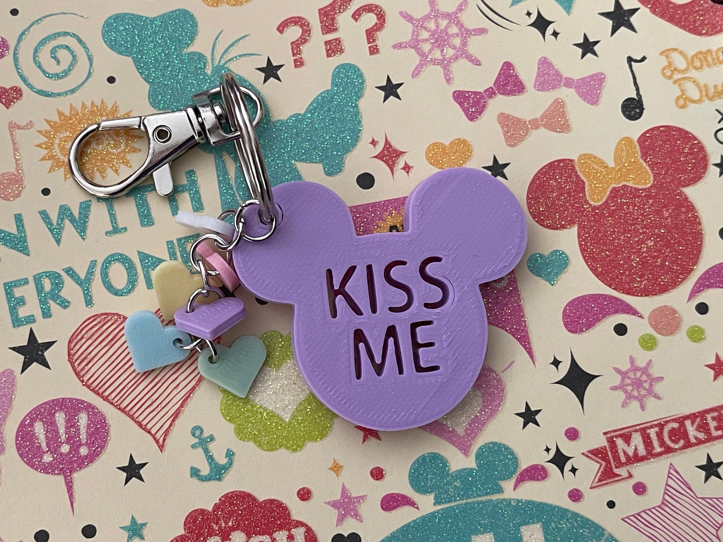 Conversation Heart Mickey Keychain