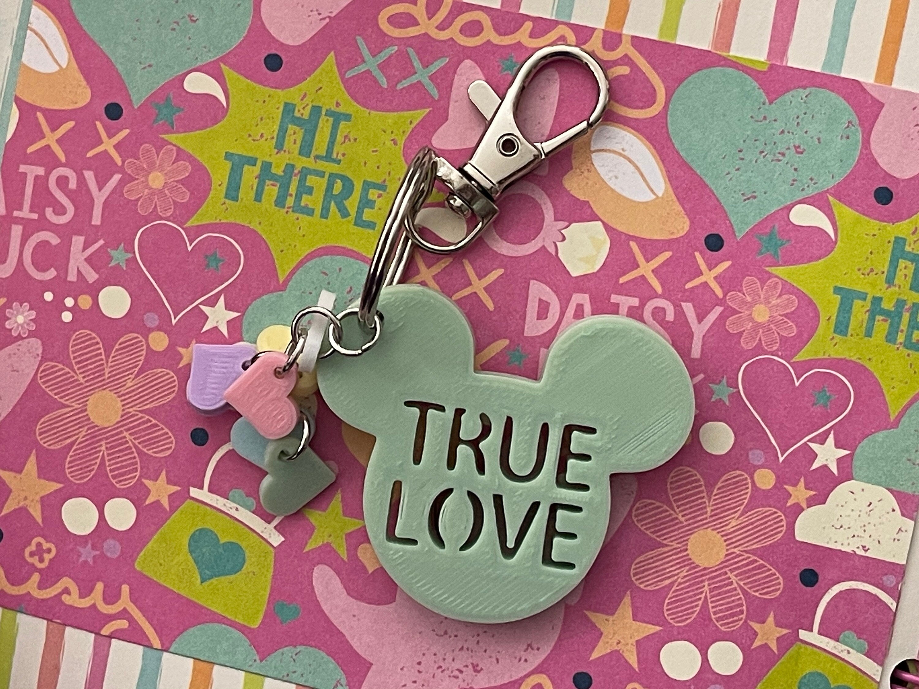 Conversation Heart Mickey Keychain