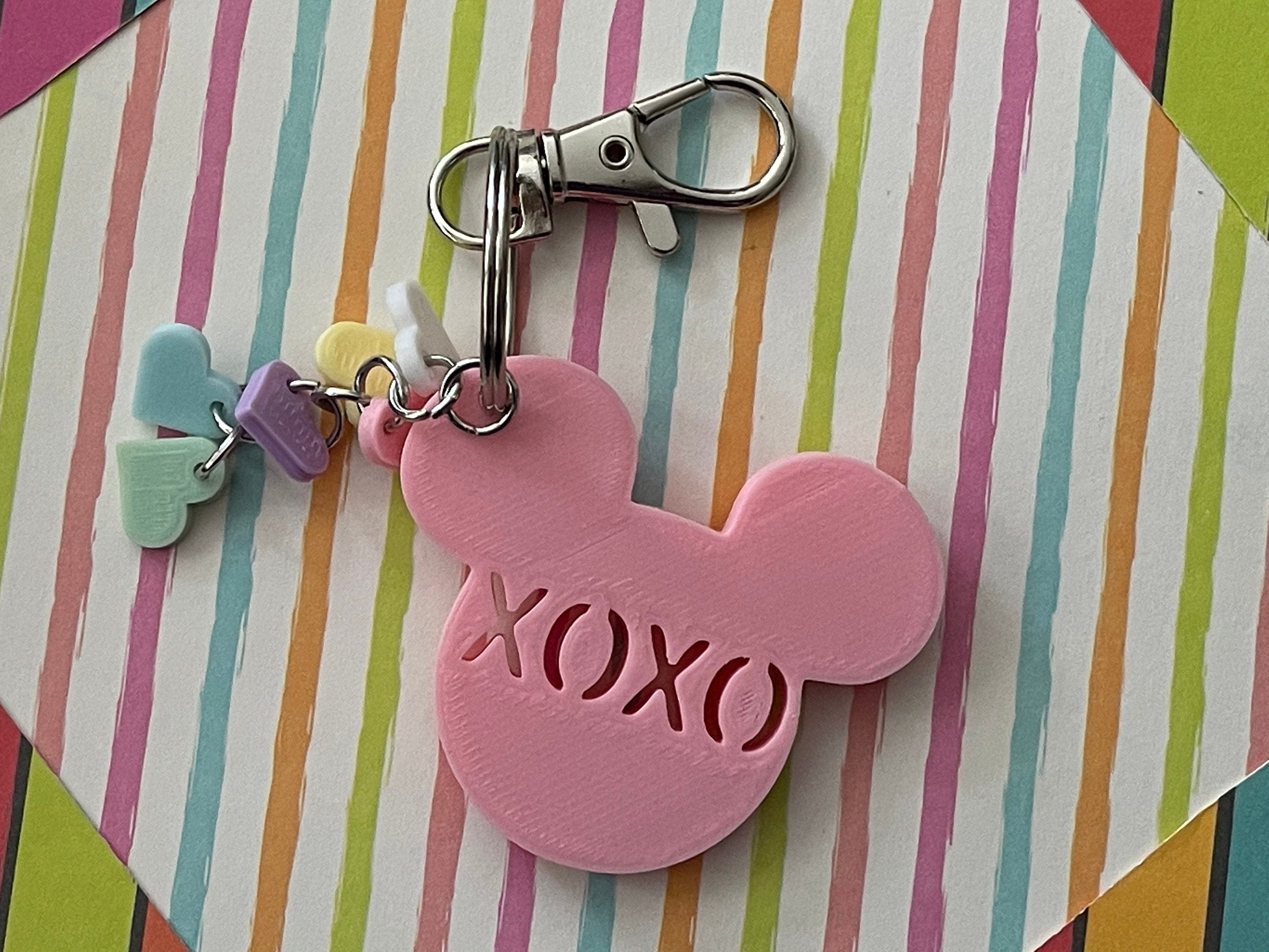 Conversation Heart Mickey Keychain