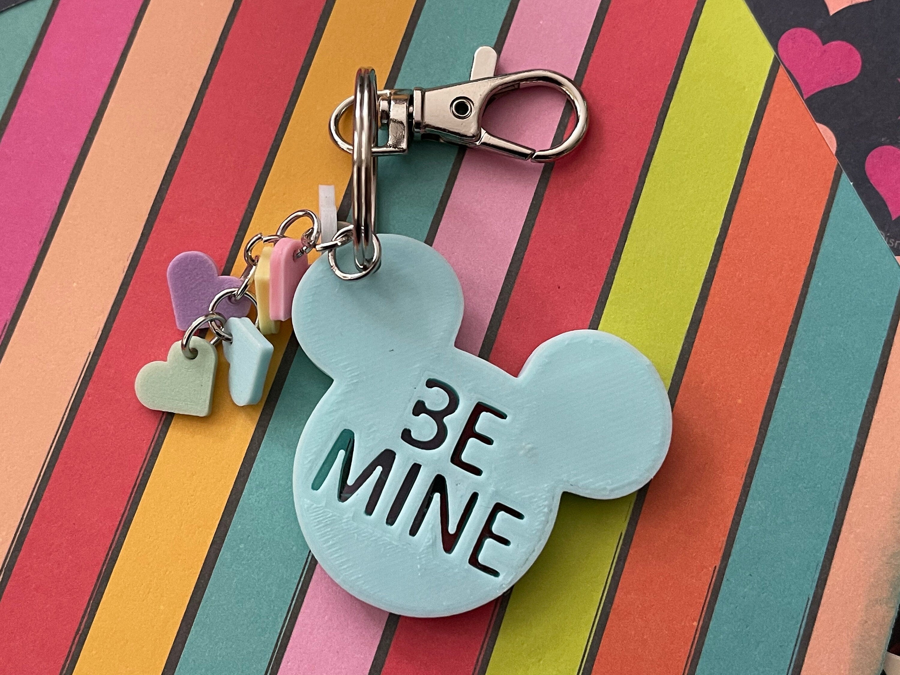 Conversation Heart Mickey Keychain