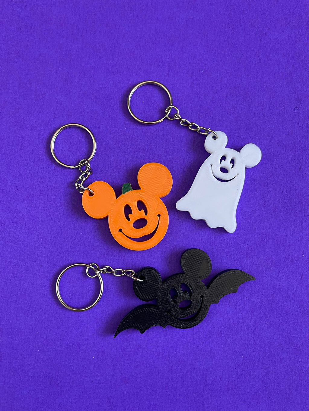 Mickey Halloween themed Keychains Bat Pumpkin Ghost