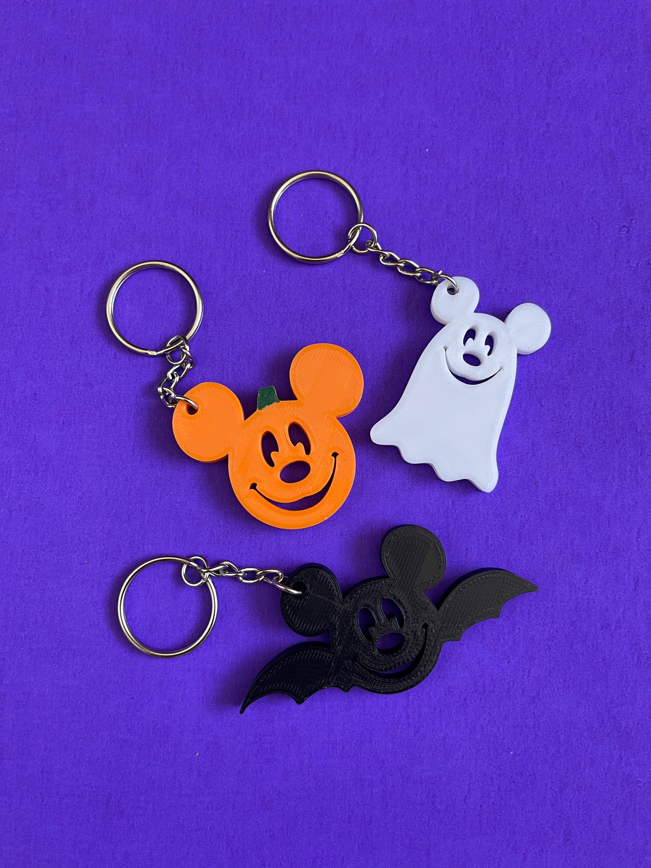Mickey Halloween themed Keychains Bat Pumpkin Ghost