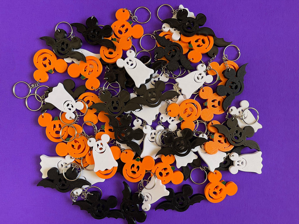 Mickey Halloween themed Keychains Bat Pumpkin Ghost