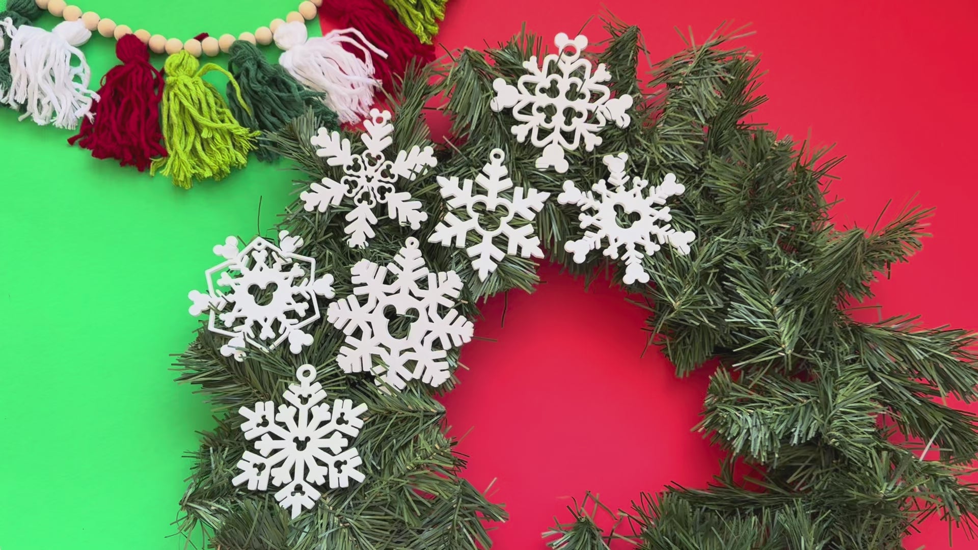 Hidden Mouse Snowflake Ornaments